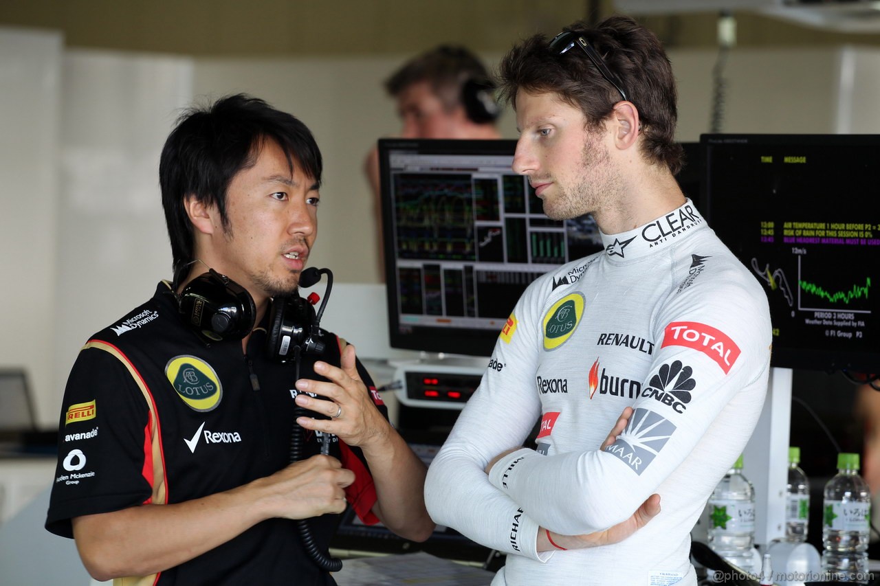 GP GIAPPONE, 11.10.2013- Prove Libere 2, Romain Grosjean (FRA) Lotus F1 Team E21 