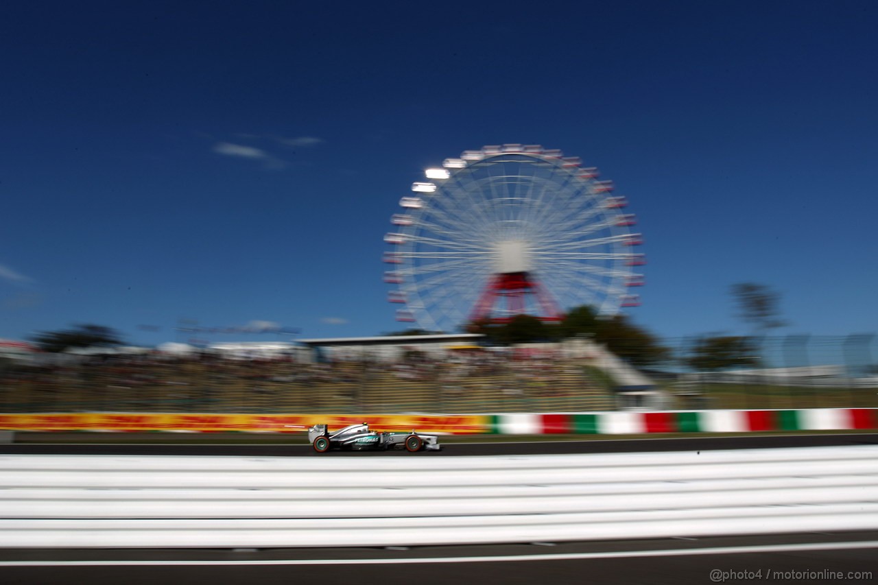 GP GIAPPONE, 11.10.2013- Prove Libere 2, Lewis Hamilton (GBR) Mercedes AMG F1 W04 