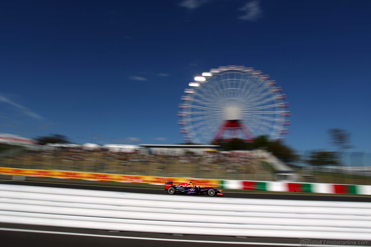 GP GIAPPONE, 11.10.2013- Prove Libere 2, Sebastian Vettel (GER) Red Bull Racing RB9 