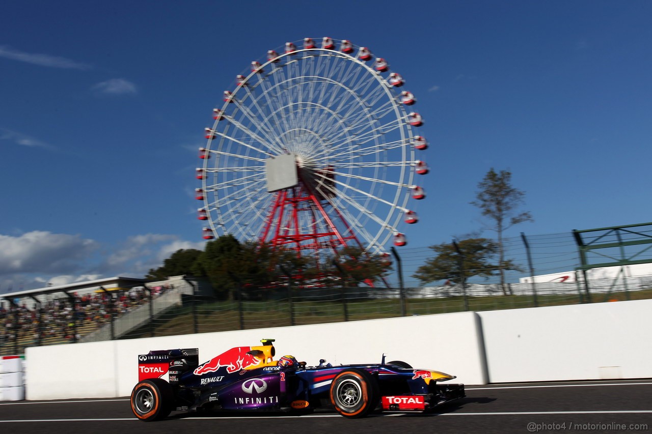 GP GIAPPONE, 11.10.2013- Prove Libere 2, Mark Webber (AUS) Red Bull Racing RB9 