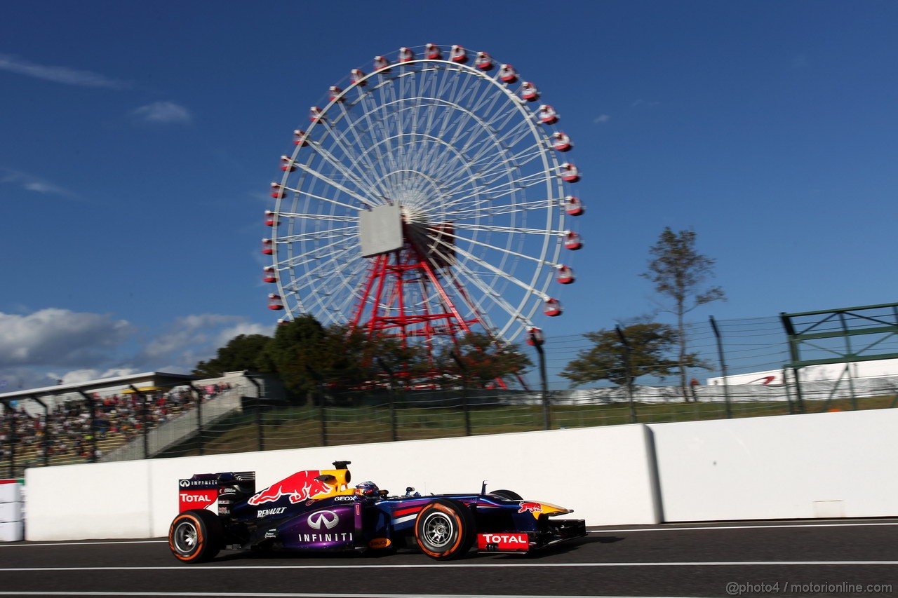 GP GIAPPONE, 11.10.2013- Prove Libere 2, Sebastian Vettel (GER) Red Bull Racing RB9 