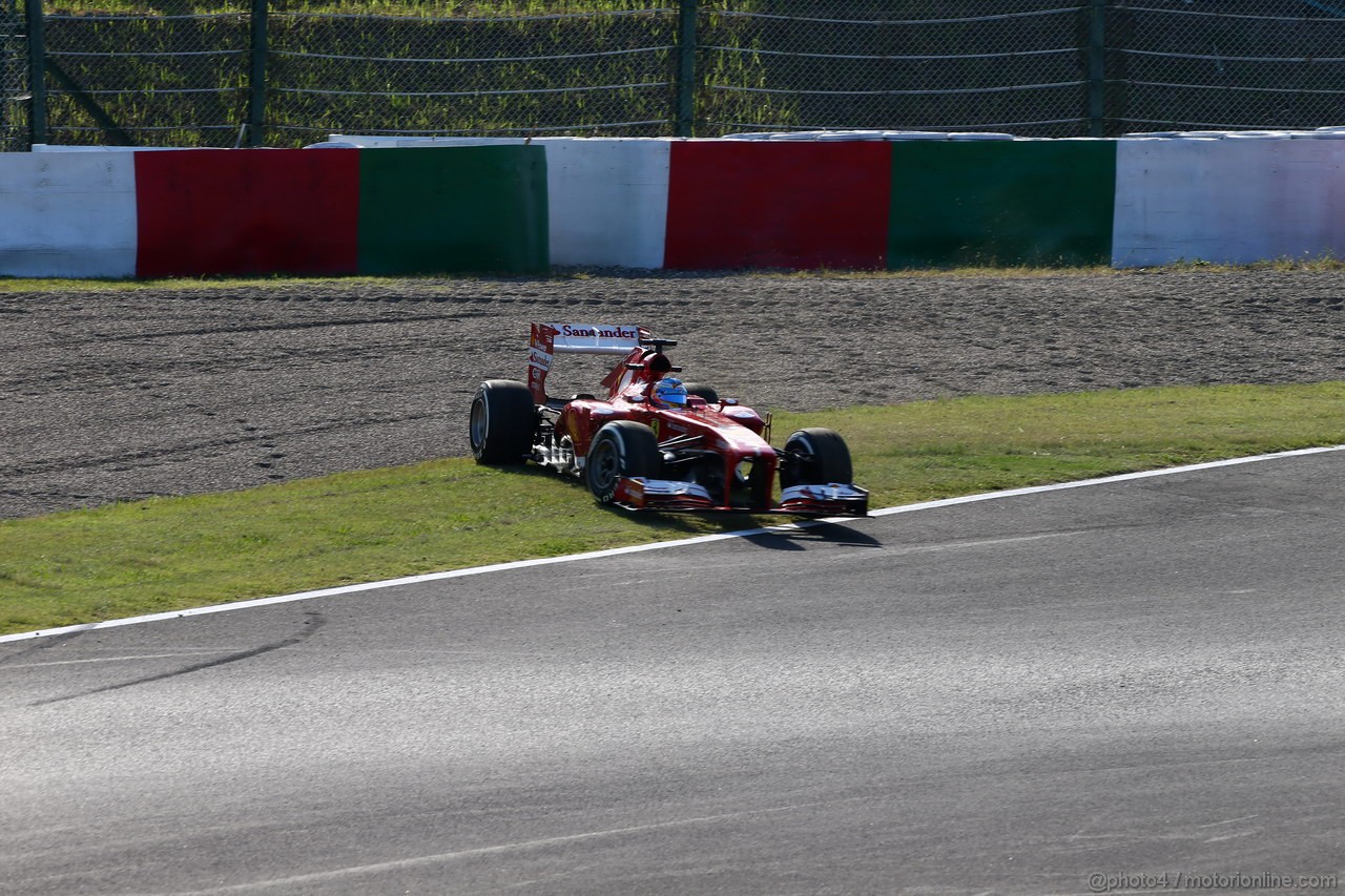 GP GIAPPONE, 11.10.2013- Prove Libere 2, Fernando Alonso (ESP) Ferrari F138 spins