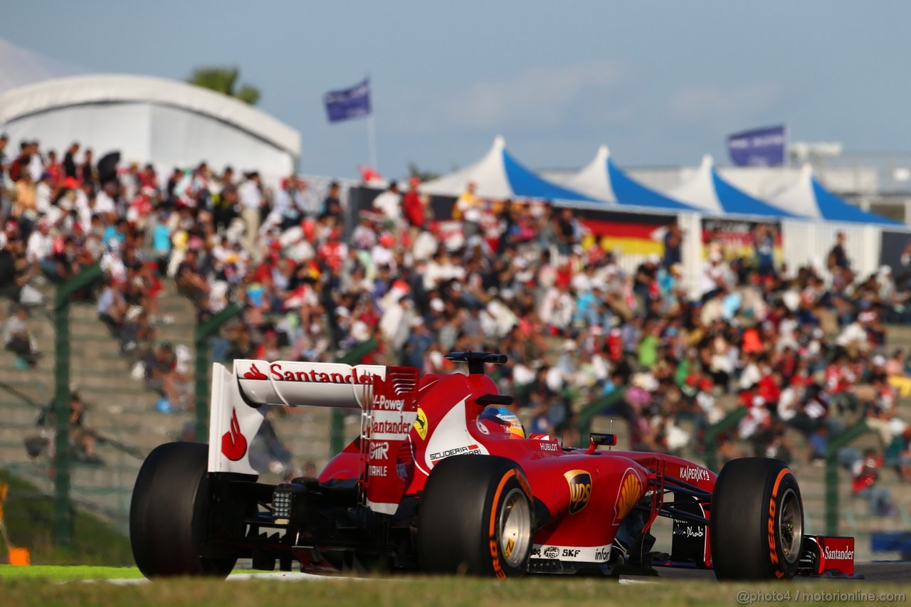 GP GIAPPONE, 11.10.2013- Prove Libere 2, Fernando Alonso (ESP) Ferrari F138 