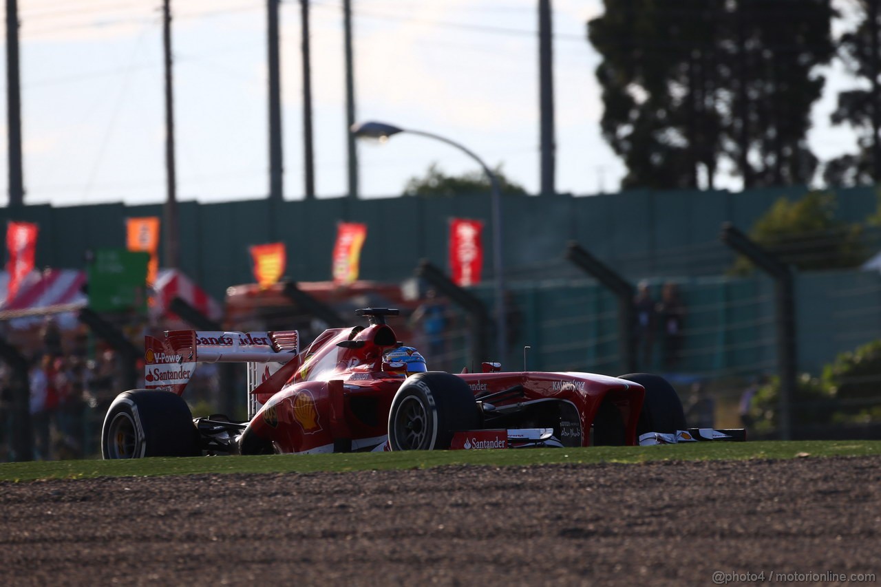 GP GIAPPONE, 11.10.2013- Prove Libere 2, Fernando Alonso (ESP) Ferrari F138 