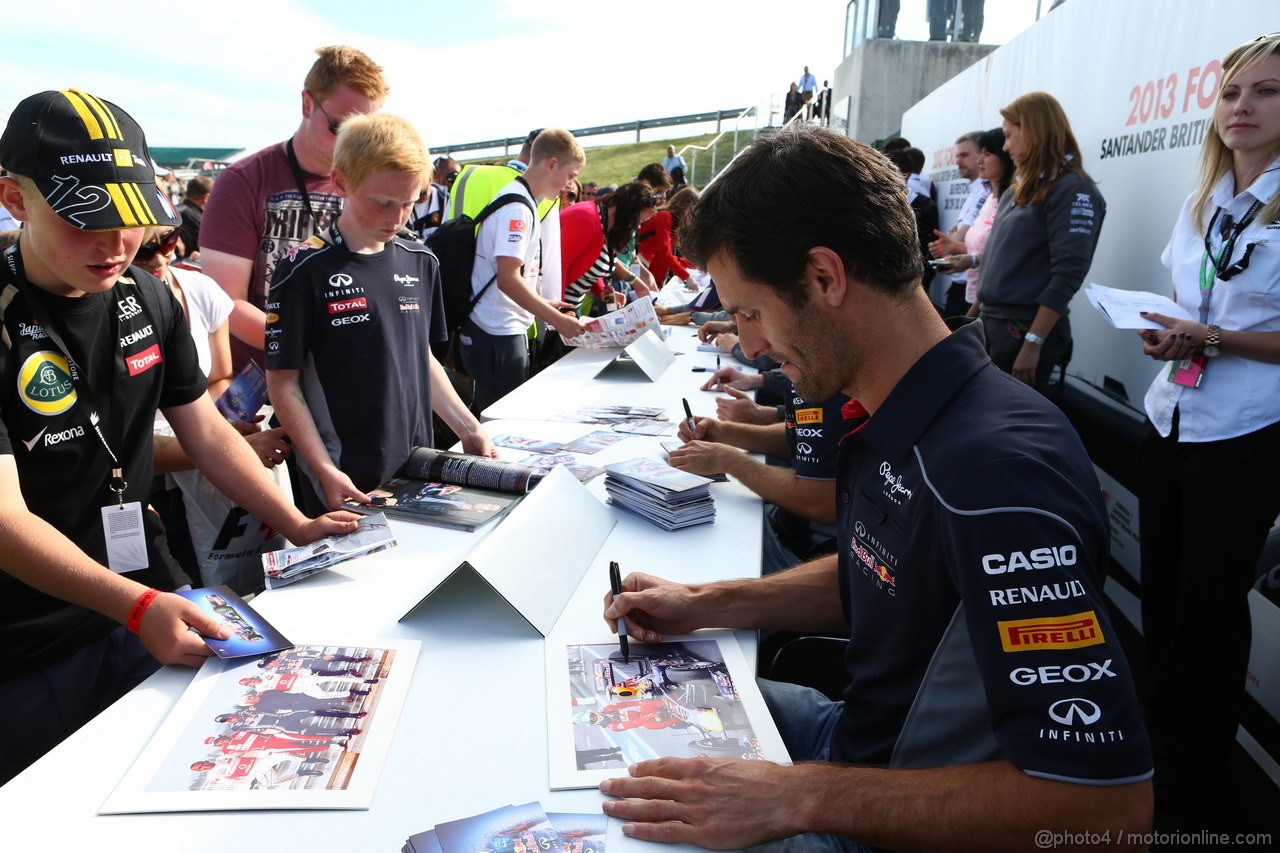 GP GRAN BRETAGNA, 30.06.2013- Mark Webber (AUS) Red Bull Racing RB9