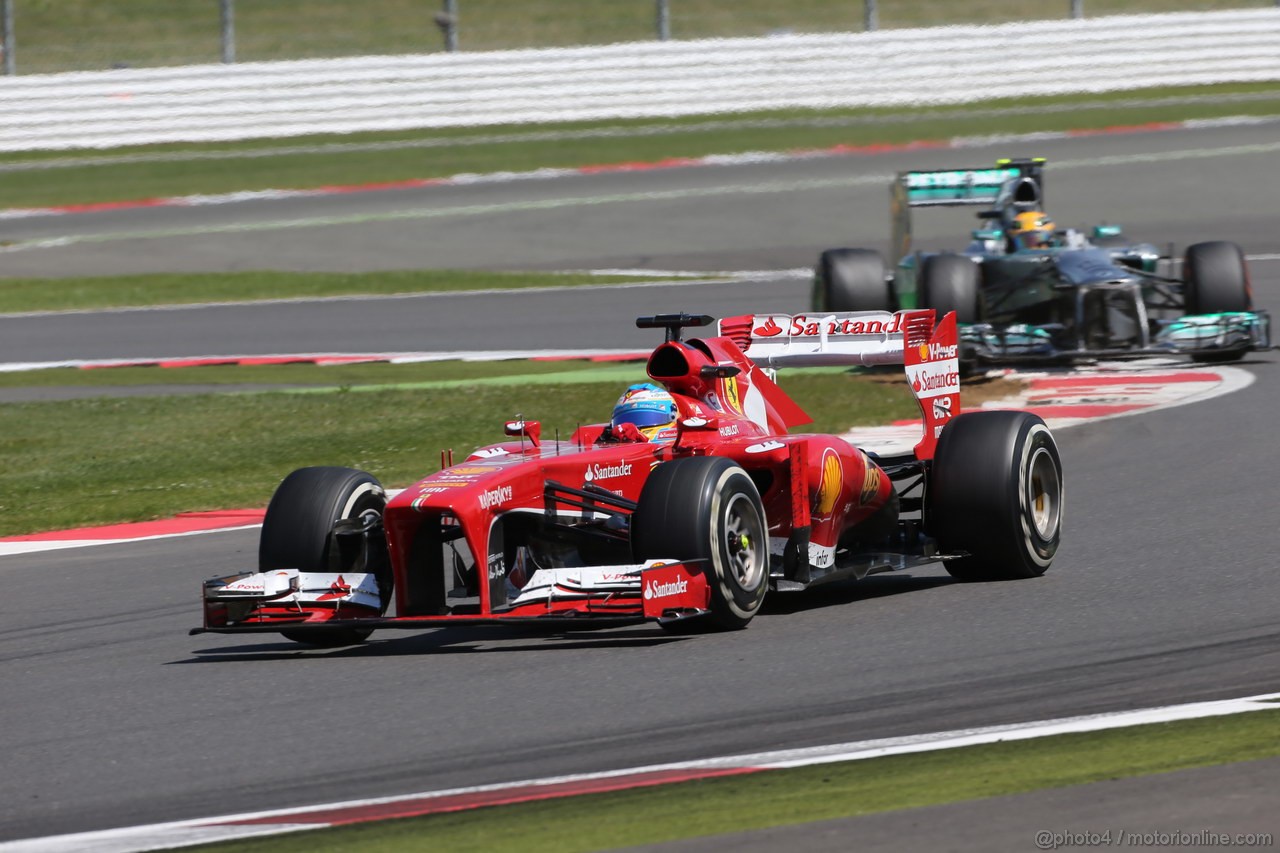 GP GRAN BRETAGNA, 30.06.2013- Gara, Fernando Alonso (ESP) Ferrari F138