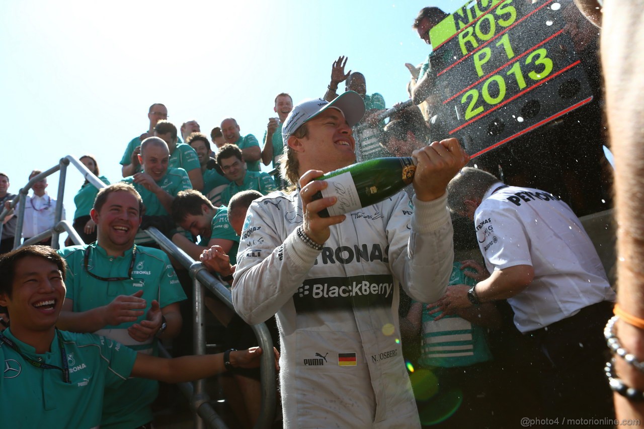GP GRAN BRETAGNA, 30.06.2013- Nico Rosberg (GER) Mercedes AMG F1 W04 is celebrating his victory