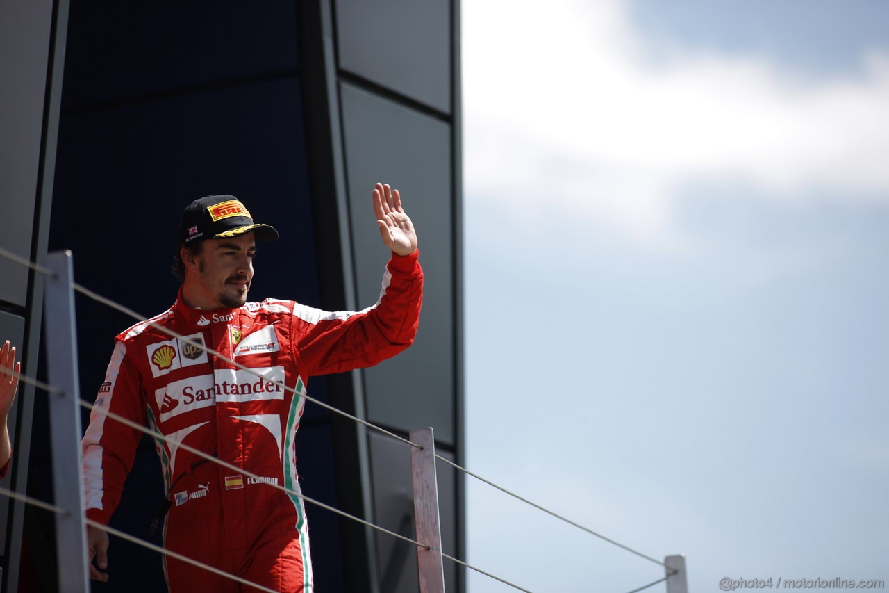 GP GRAN BRETAGNA, 30.06.2013- Podium,  Fernando Alonso (ESP) Ferrari F138