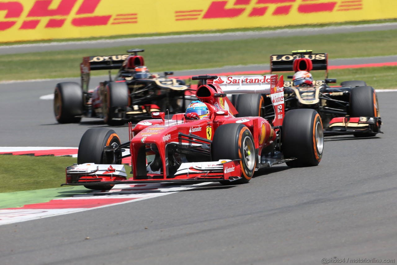 GP GRAN BRETAGNA, 30.06.2013- Gara, Fernando Alonso (ESP) Ferrari F138