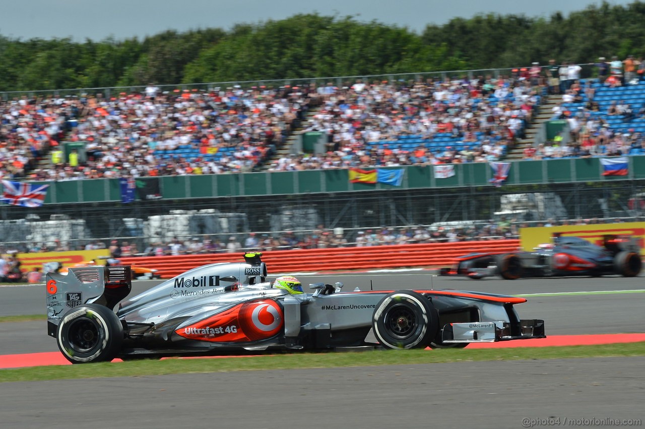 GP GRAN BRETAGNA, 30.06.2013- Gara, Sergio Perez (MEX) McLaren MP4-28