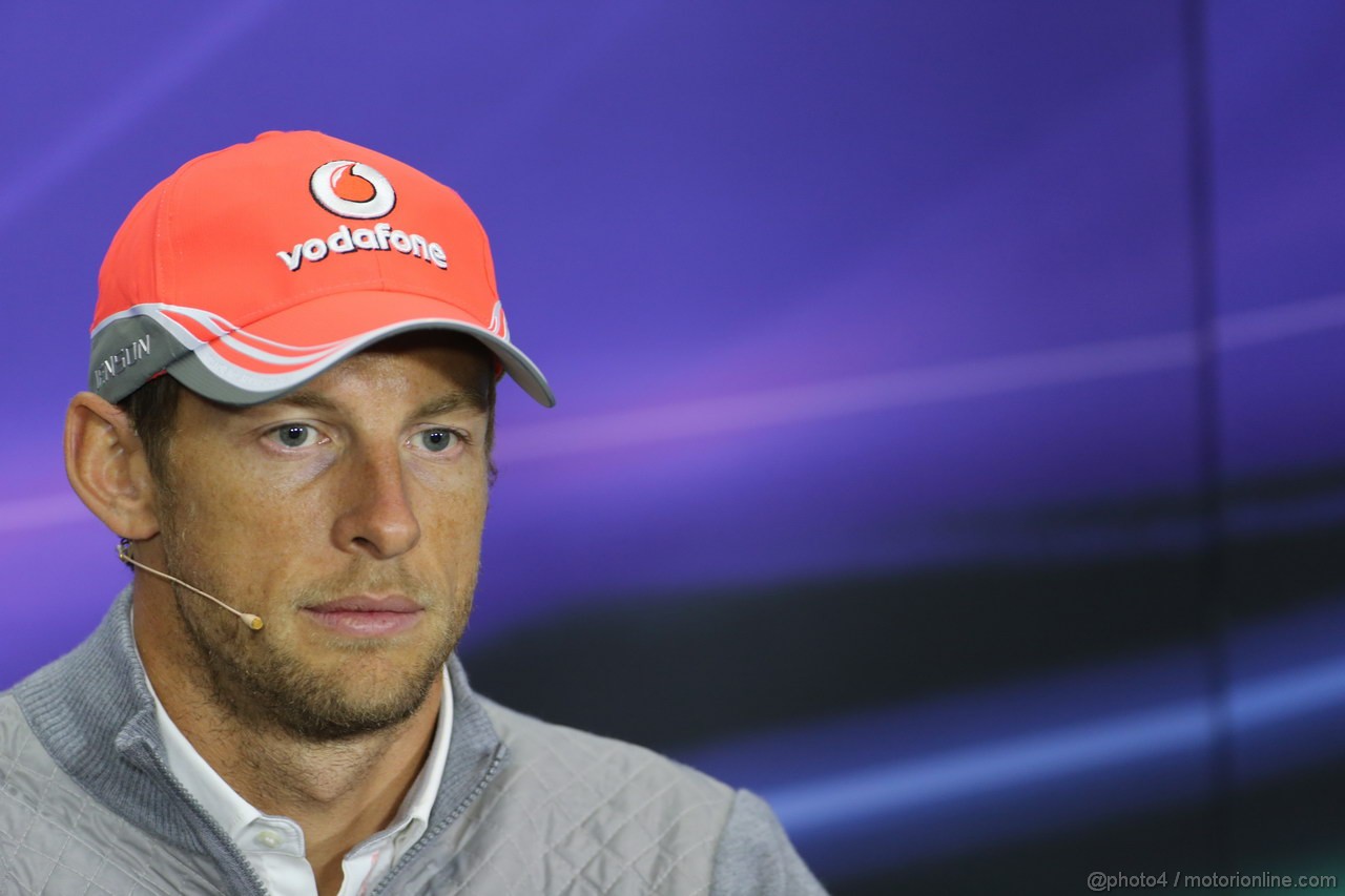GP GRAN BRETAGNA, 27.06.2013- Giovedi' Press Conference: Jenson Button (GBR) McLaren Mercedes MP4-28 