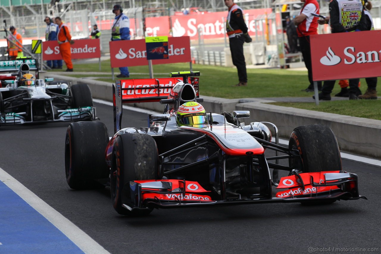 GP GRAN BRETAGNA, 29.06.2013- Free Pratice 3, Sergio Perez (MEX) McLaren MP4-28