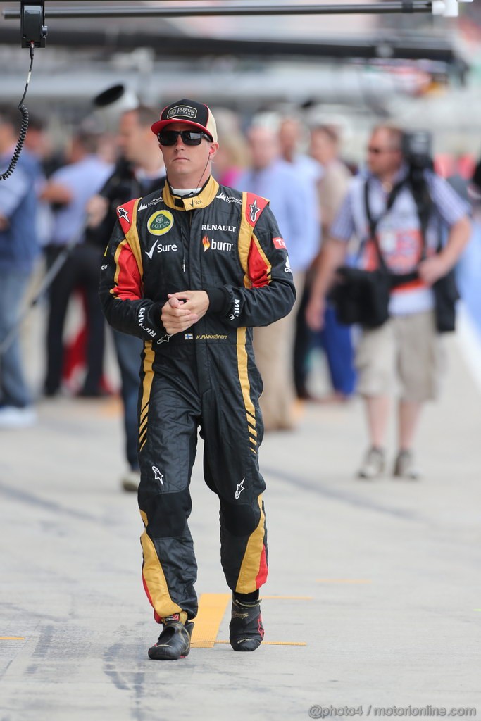 GP GRAN BRETAGNA, 29.06.2013- Free Pratice 3, Kimi Raikkonen (FIN) Lotus F1 Team E21
