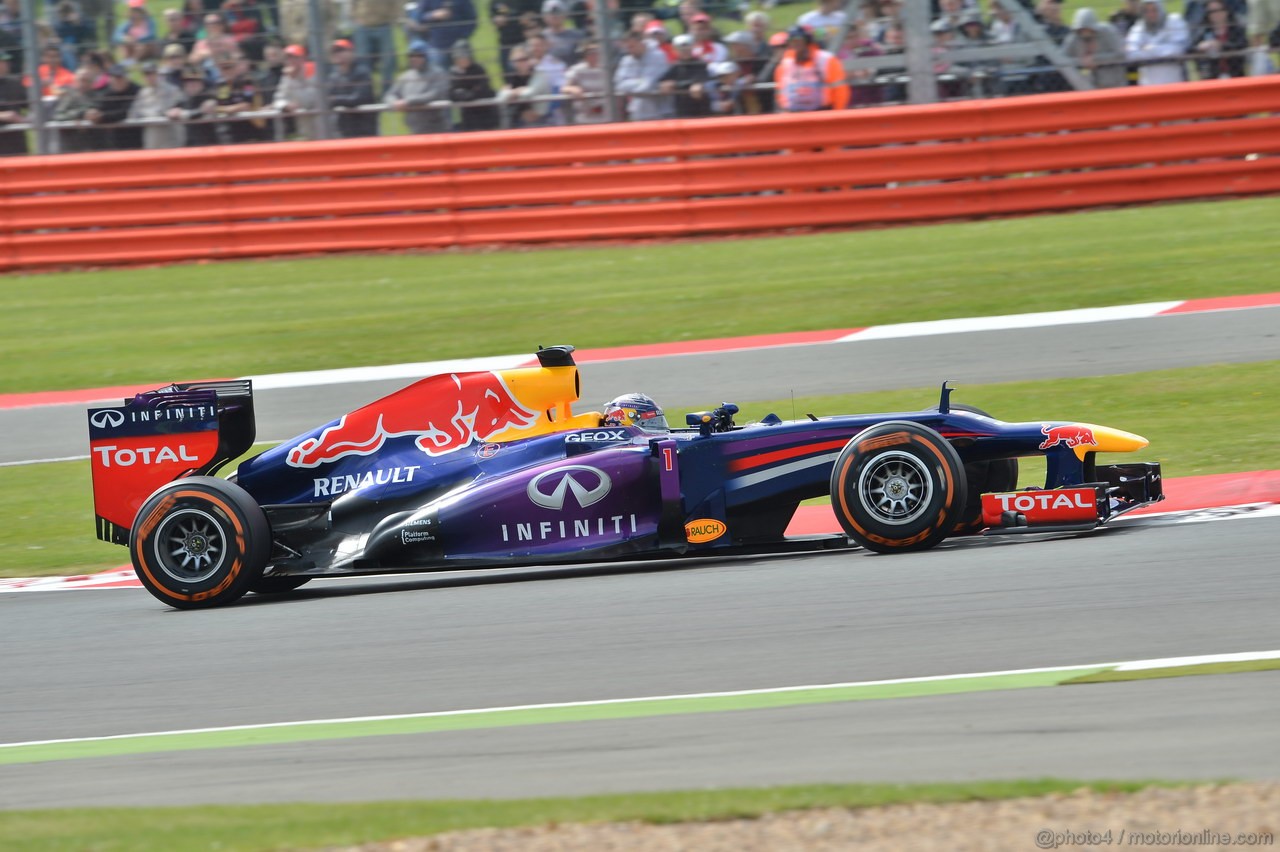 GP GRAN BRETAGNA, 29.06.2013- Free Pratice 3, Sebastian Vettel (GER) Red Bull Racing RB9