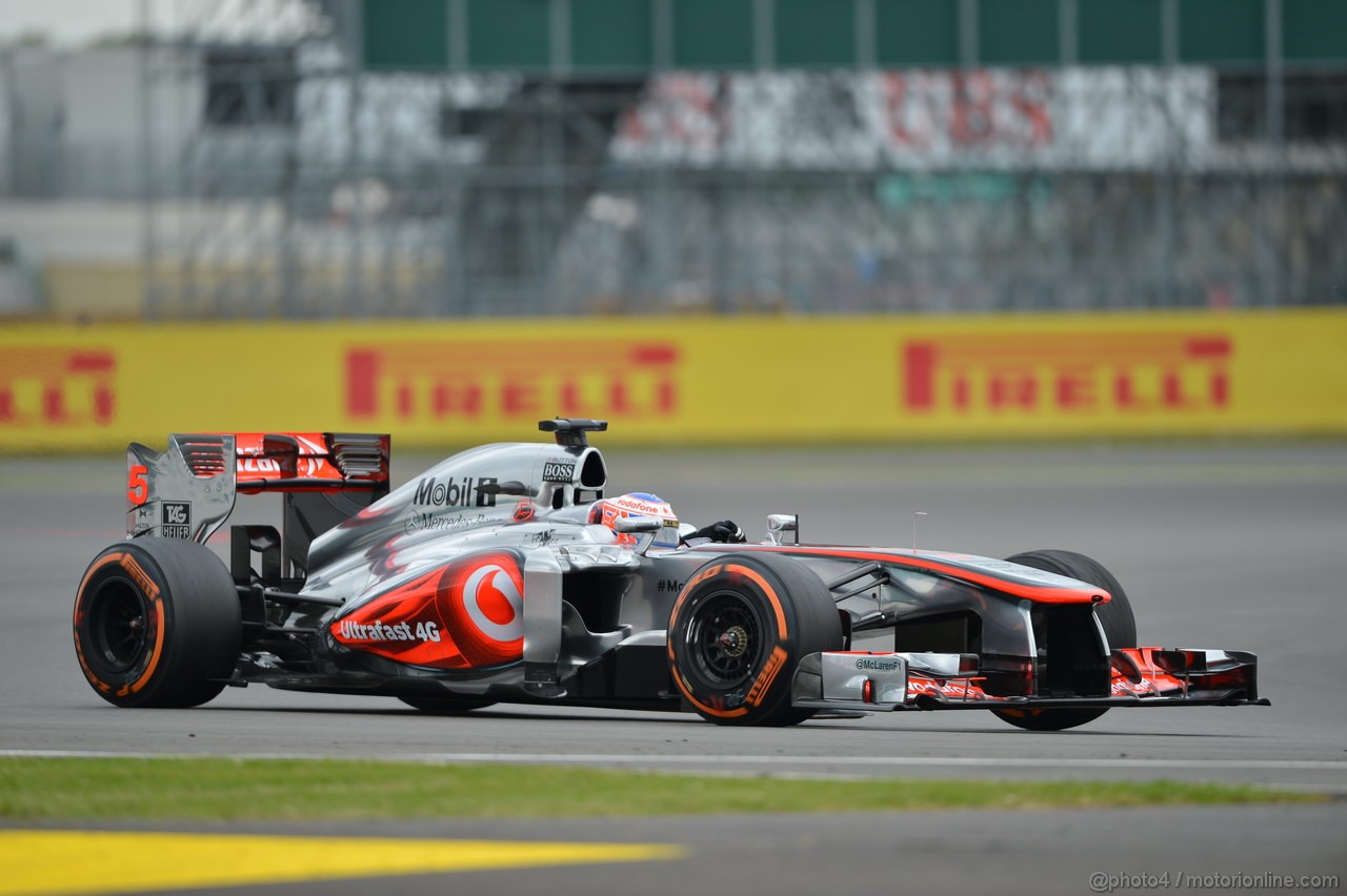 GP GRAN BRETAGNA, 28.06.2013- Free Pratice 2, Jenson Button (GBR) McLaren Mercedes MP4-28