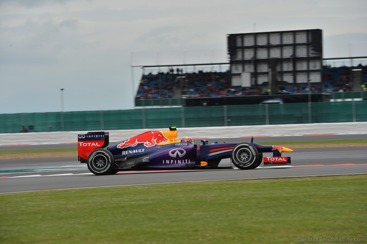 GP GRAN BRETAGNA, 28.06.2013- Free Pratice 2, Mark Webber (AUS) Red Bull Racing RB9
