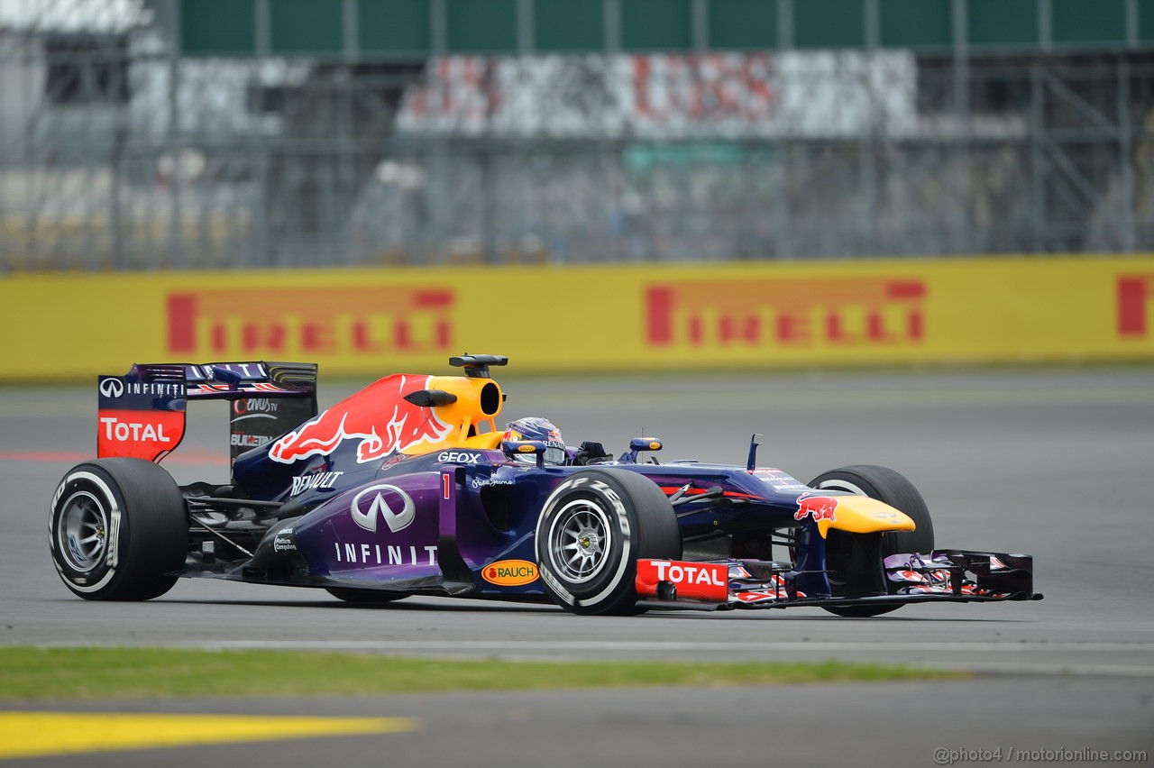 GP GRAN BRETAGNA, 28.06.2013- Free Pratice 2, Sebastian Vettel (GER) Red Bull Racing RB9