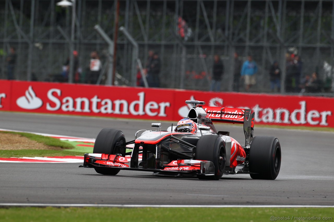 GP GRAN BRETAGNA, 28.06.2013- Free Pratice 2, Jenson Button (GBR) McLaren Mercedes MP4-28