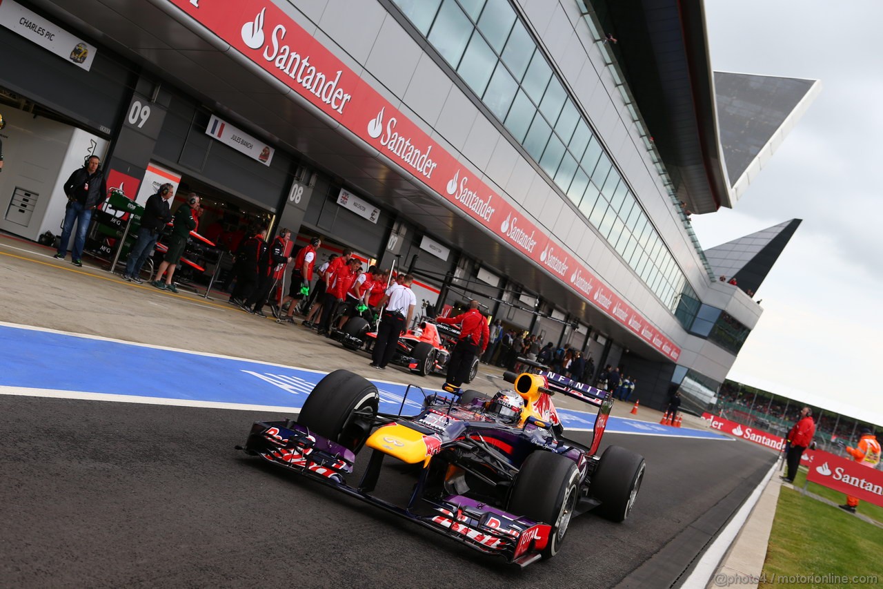 GP GRAN BRETAGNA, 28.06.2013- Free Pratice 2, Sebastian Vettel (GER) Red Bull Racing RB9