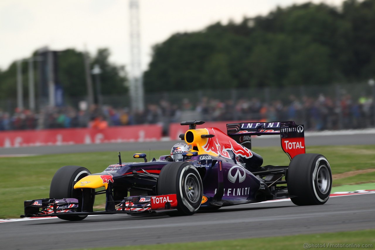 GP GRAN BRETAGNA, 28.06.2013- Free Pratice 2, Sebastian Vettel (GER) Red Bull Racing RB9