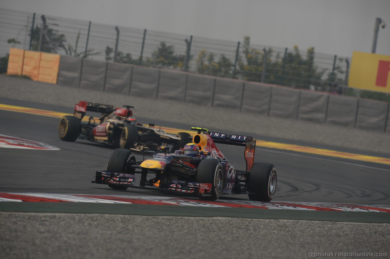 GP INDIA, 27.10.2013- Gara: Mark Webber (AUS) Red Bull Racing RB9 