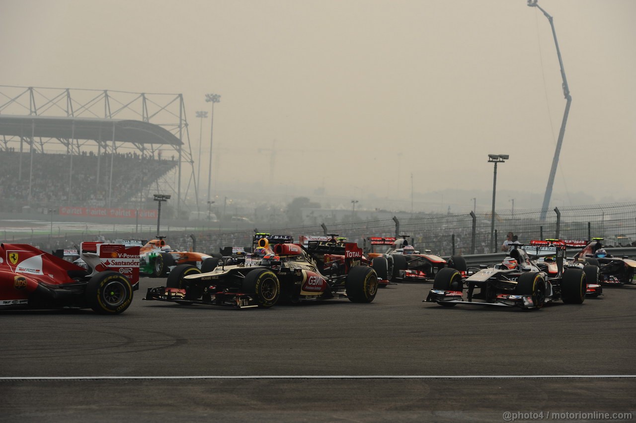 GP INDIA, 27.10.2013- Gara: Kimi Raikkonen (FIN) Lotus F1 Team E21 