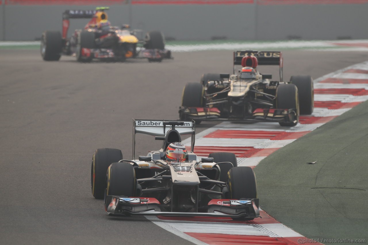 GP INDIA, 27.10.2013- Gara: Nico Hulkenberg (GER) Sauber F1 Team C32 