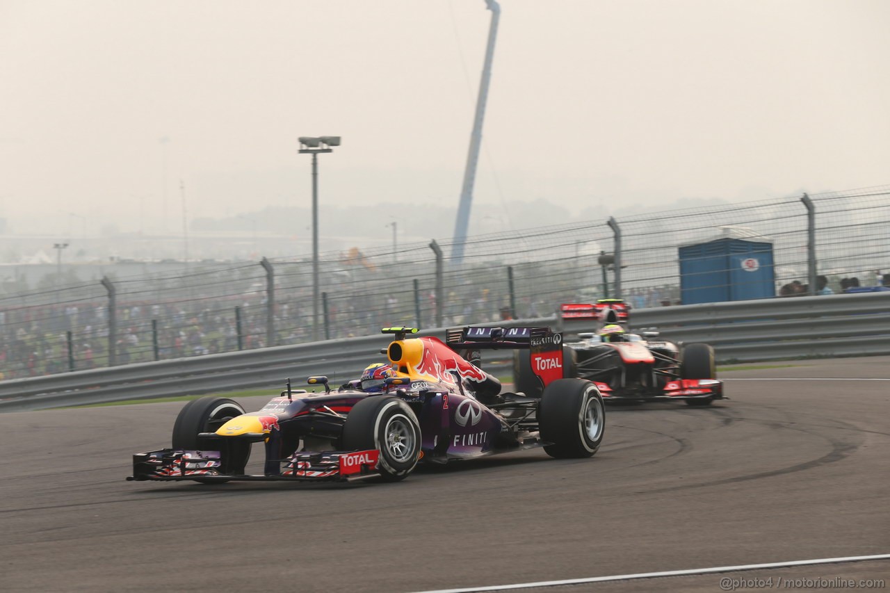 GP INDIA, 27.10.2013- Gara: Mark Webber (AUS) Red Bull Racing RB9 