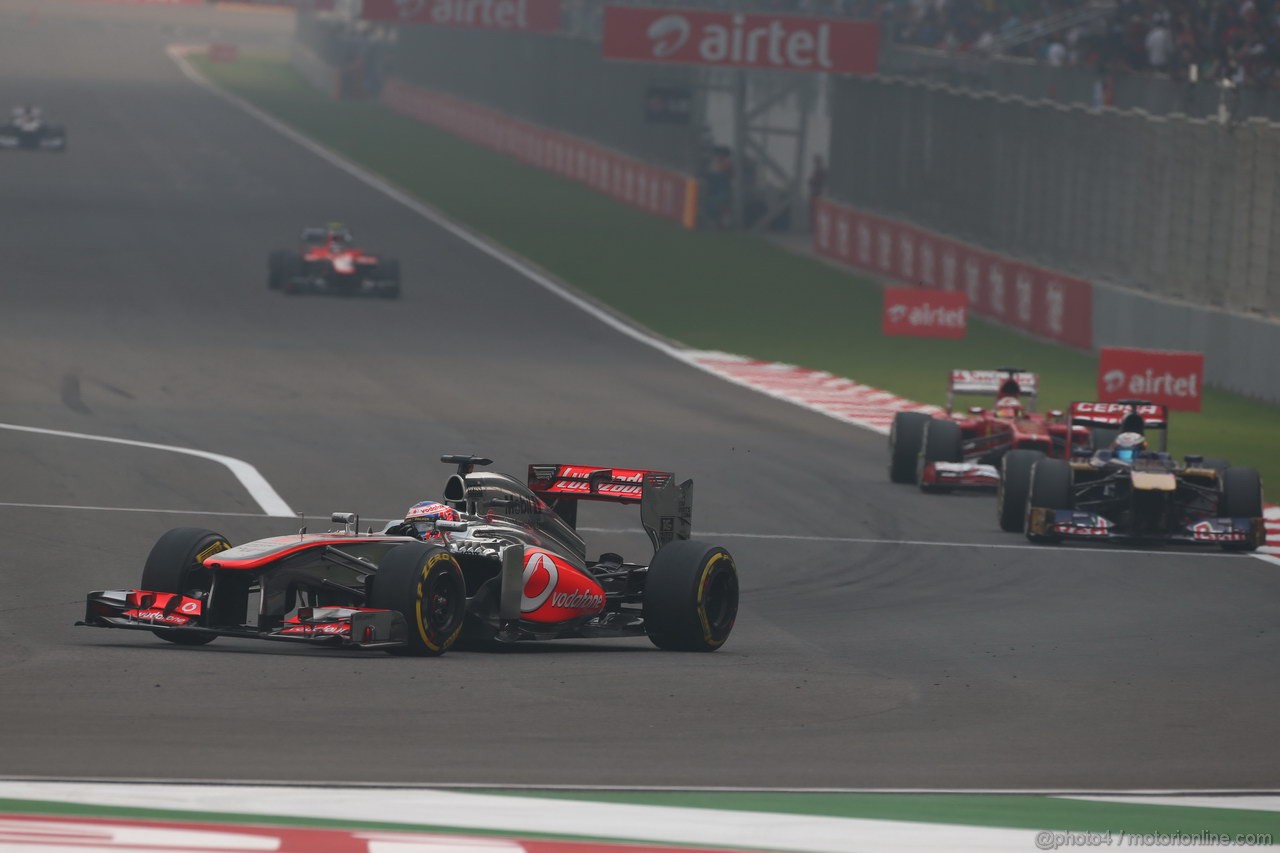 GP INDIA, 27.10.2013- Gara: Jenson Button (GBR) McLaren Mercedes MP4-28 