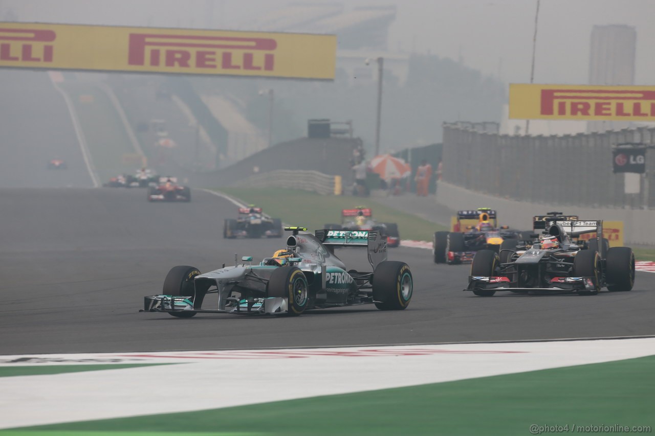 GP INDIA, 27.10.2013- Gara: Lewis Hamilton (GBR) Mercedes AMG F1 W04 