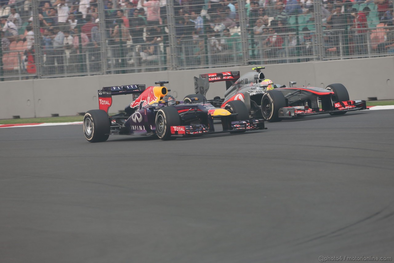 GP INDIA, 27.10.2013- Gara: Sebastian Vettel (GER) Red Bull Racing RB9 