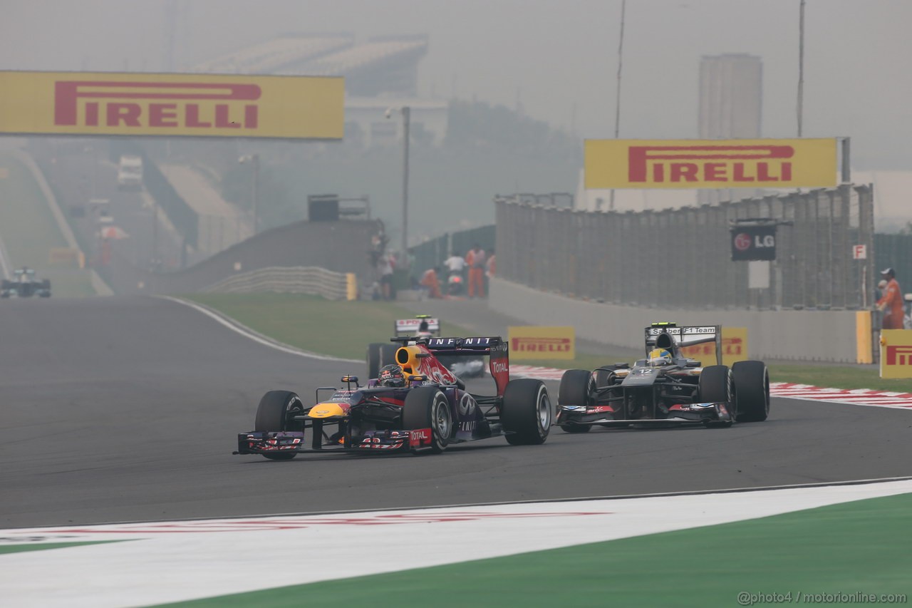 GP INDIA, 27.10.2013- Gara: Sebastian Vettel (GER) Red Bull Racing RB9 