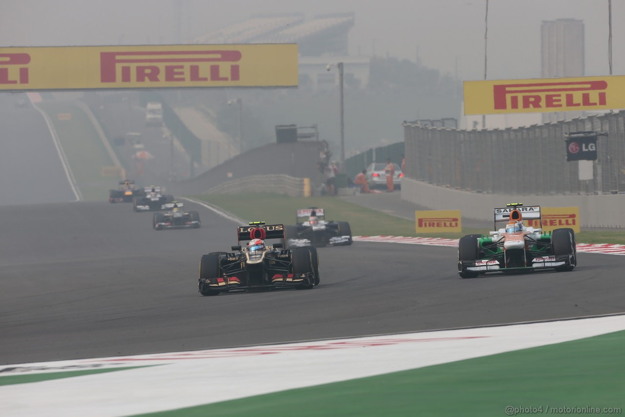 GP INDIA, 27.10.2013- Gara: Romain Grosjean (FRA) Lotus F1 Team E21 