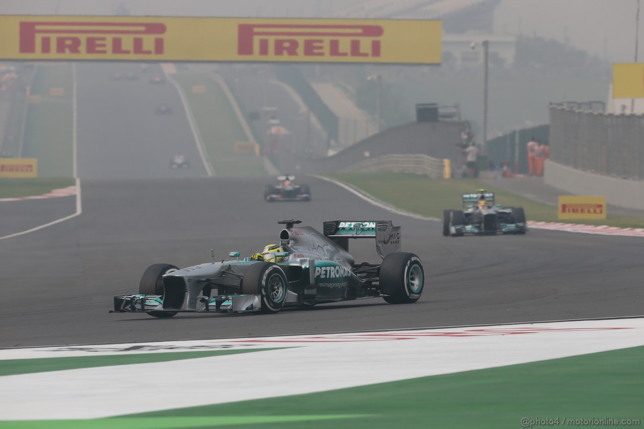 GP INDIA, 27.10.2013- Gara: Nico Rosberg (GER) Mercedes AMG F1 W04 