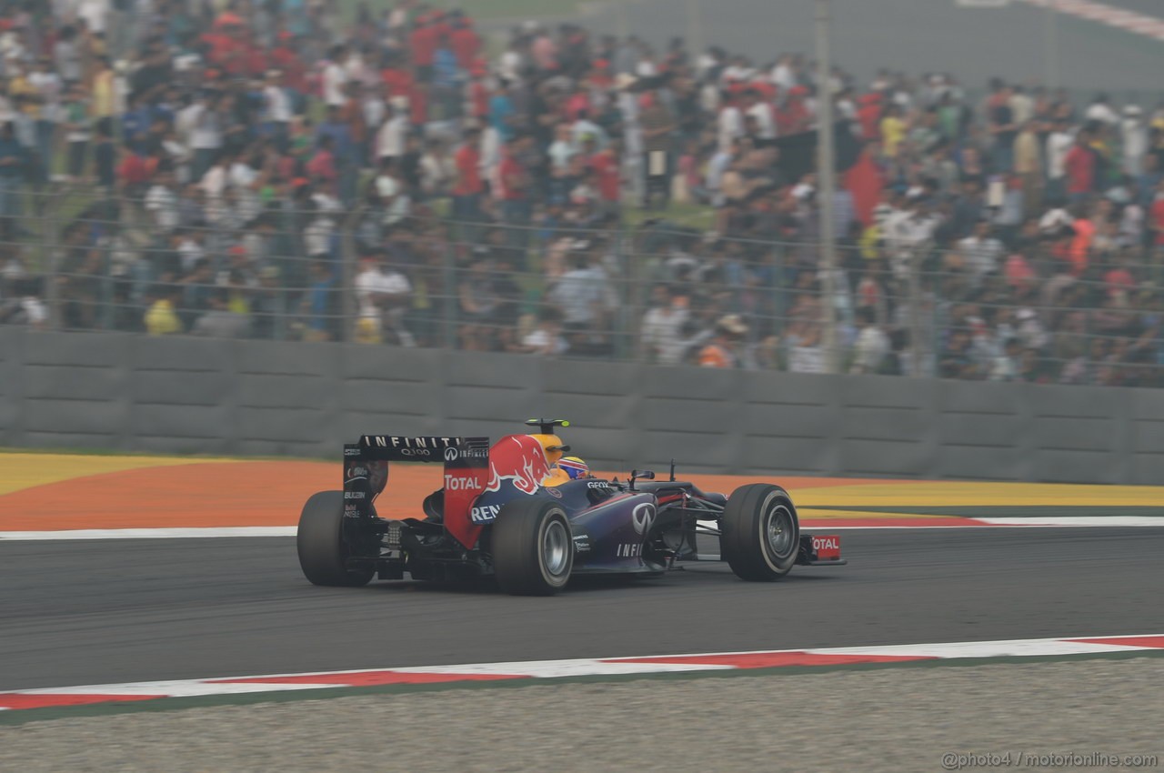 GP INDIA, 27.10.2013- Gara: Mark Webber (AUS) Red Bull Racing RB9 