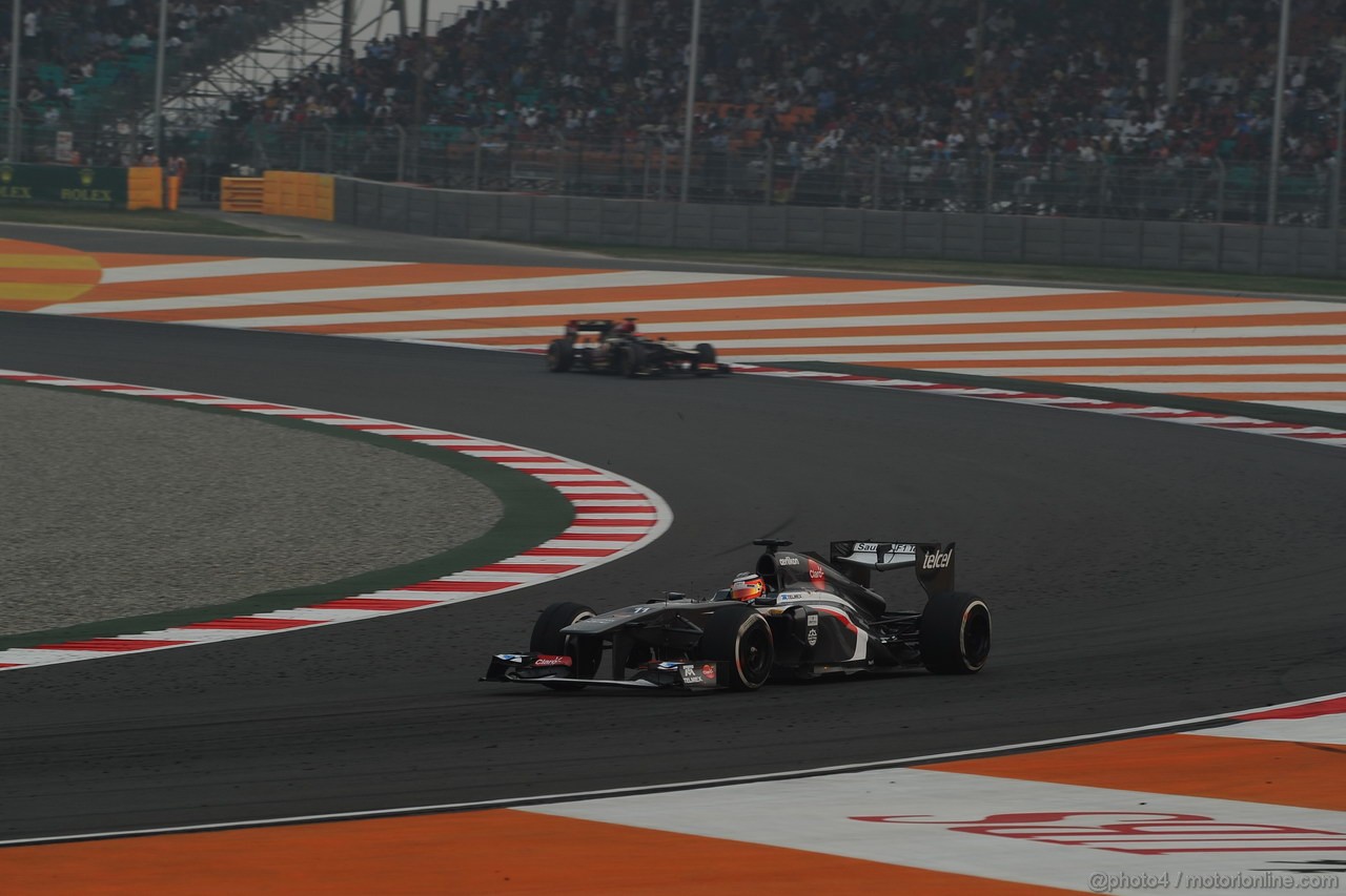 GP INDIA, 27.10.2013- Gara: Nico Hulkenberg (GER) Sauber F1 Team C32 