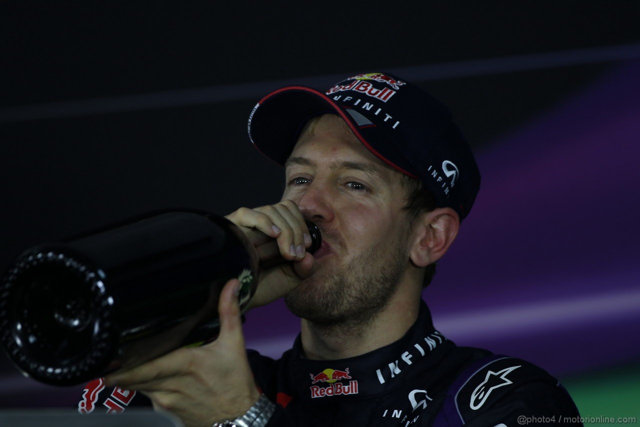 GP INDIA, 27.10.2013- Conferenza Stampa: Sebastian Vettel (GER) Red Bull Racing RB9 (vincitore)