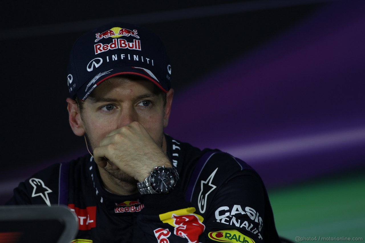 GP INDIA, 27.10.2013- Conferenza Stampa: Sebastian Vettel (GER) Red Bull Racing RB9 (vincitore)