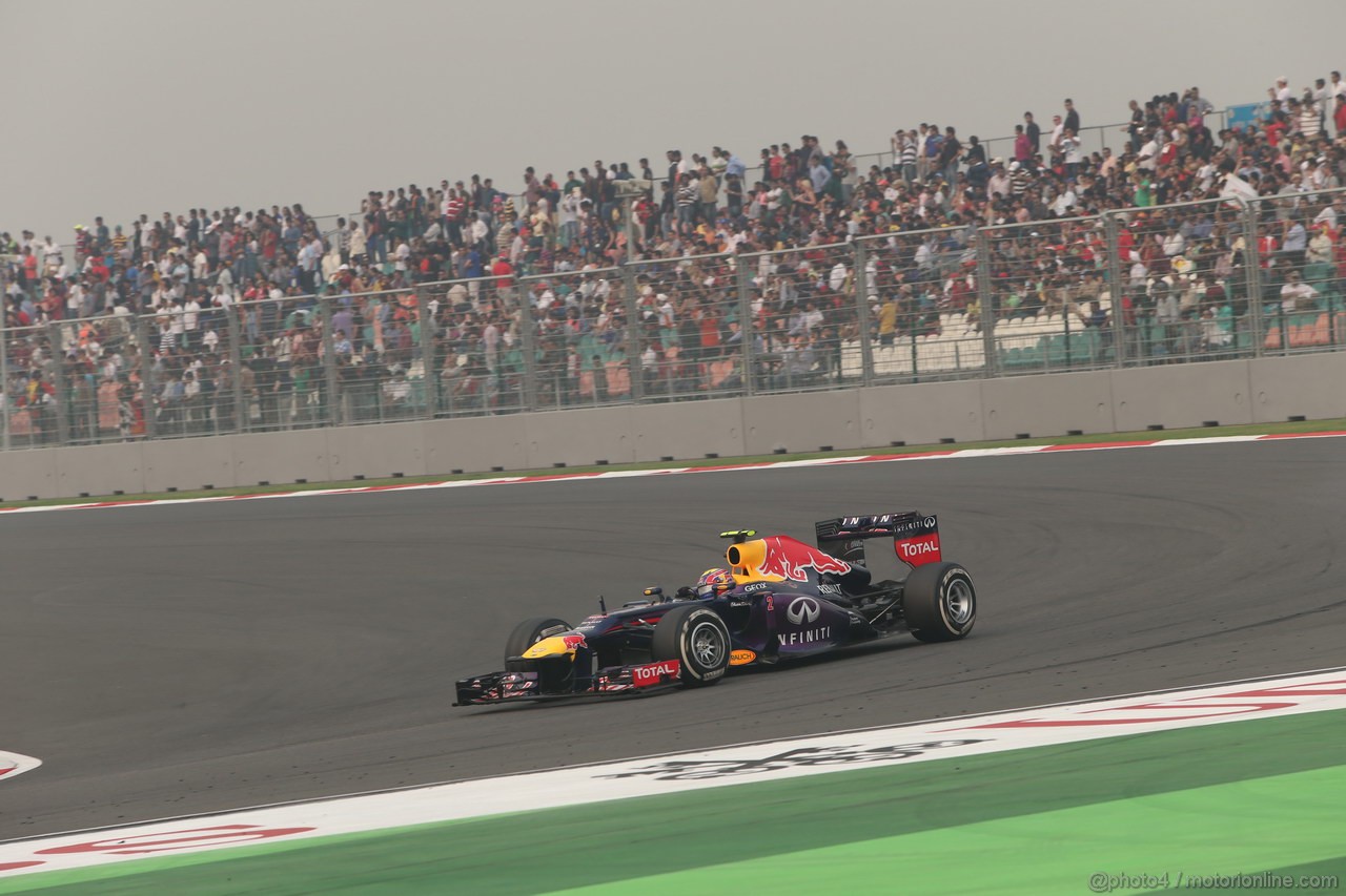 GP INDIA, 27.10.2013- Gara: Mark Webber (AUS) Red Bull Racing RB9 