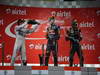 GP INDIA, 27.10.2013- Podium: Sebastian Vettel (GER) Red Bull Racing RB9 (vincitore), Nico Rosberg (GER) Mercedes AMG F1 W04 (secondo) e Romain Grosjean (FRA) Lotus F1 Team E21 (terzo)