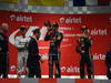 GP INDIA, 27.10.2013- Podium: Sebastian Vettel (GER) Red Bull Racing RB9 (vincitore), Nico Rosberg (GER) Mercedes AMG F1 W04 (secondo) e Romain Grosjean (FRA) Lotus F1 Team E21 (terzo)