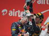GP INDIA, 27.10.2013- Podium: Sebastian Vettel (GER) Red Bull Racing RB9 (vincitore), Nico Rosberg (GER) Mercedes AMG F1 W04 (secondo) e Romain Grosjean (FRA) Lotus F1 Team E21 (terzo) 