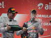 GP INDIA, 27.10.2013- Podium: Sebastian Vettel (GER) Red Bull Racing RB9 (vincitore), Nico Rosberg (GER) Mercedes AMG F1 W04 (secondo) e Romain Grosjean (FRA) Lotus F1 Team E21 (terzo) 