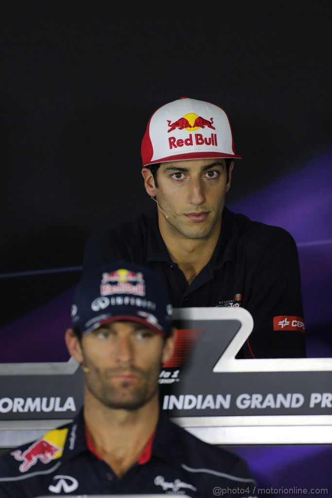 GP INDIA, 24.10.2013- Giovedi' press conference: Daniel Ricciardo (AUS) Scuderia Toro Rosso STR8 