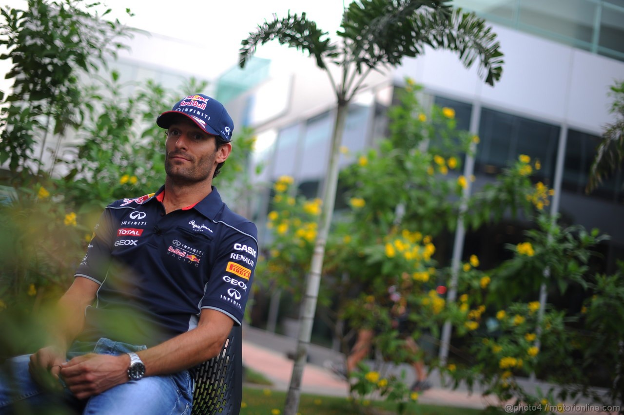 GP INDIA, 24.10.2013- Mark Webber (AUS) Red Bull Racing RB9 