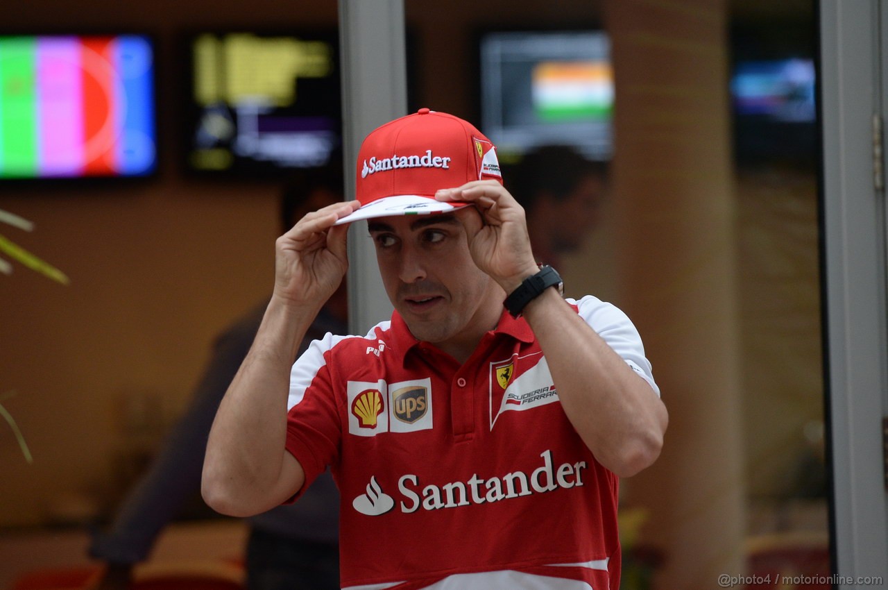GP INDIA, 24.10.2013- Fernando Alonso (ESP) Ferrari F138 