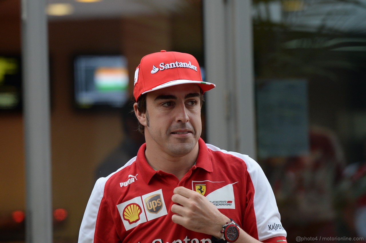 GP INDIA, 24.10.2013- Fernando Alonso (ESP) Ferrari F138 