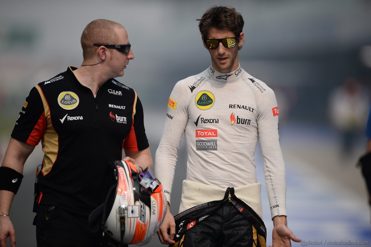 GP INDIA, 26.10.2013- Free practice 3: Romain Grosjean (FRA) Lotus F1 Team E21 