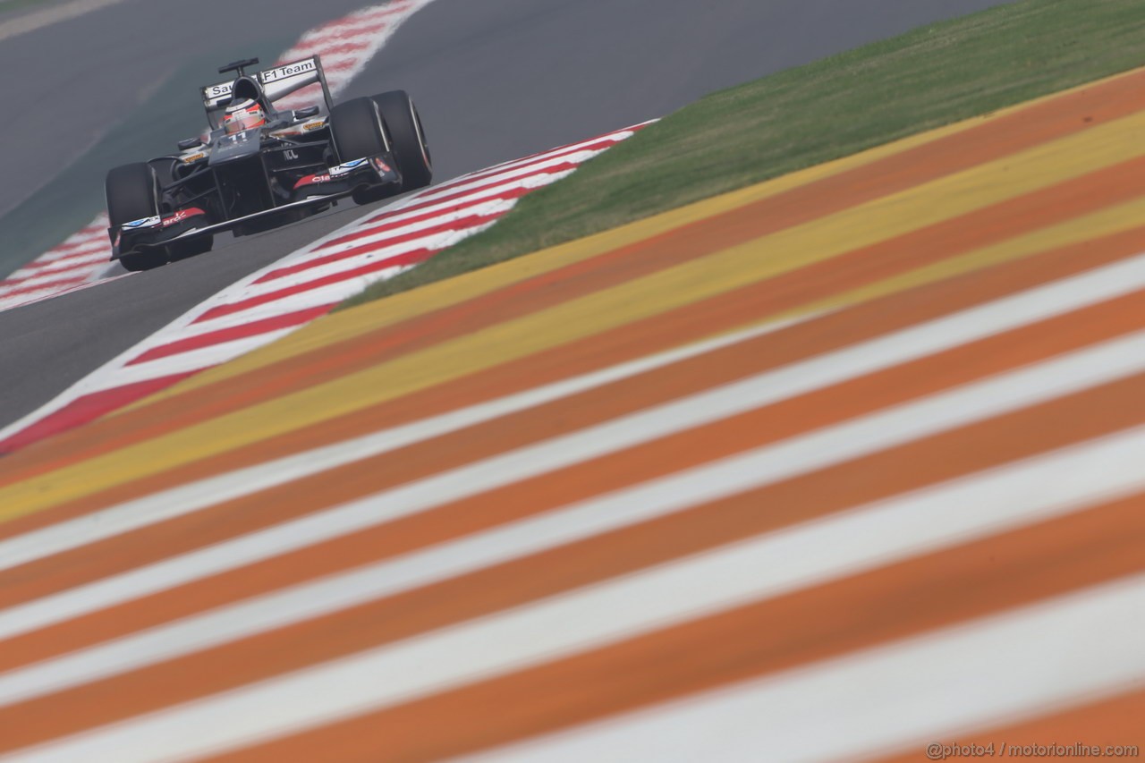 GP INDIA, 26.10.2013- Free practice 3: Nico Hulkenberg (GER) Sauber F1 Team C32 