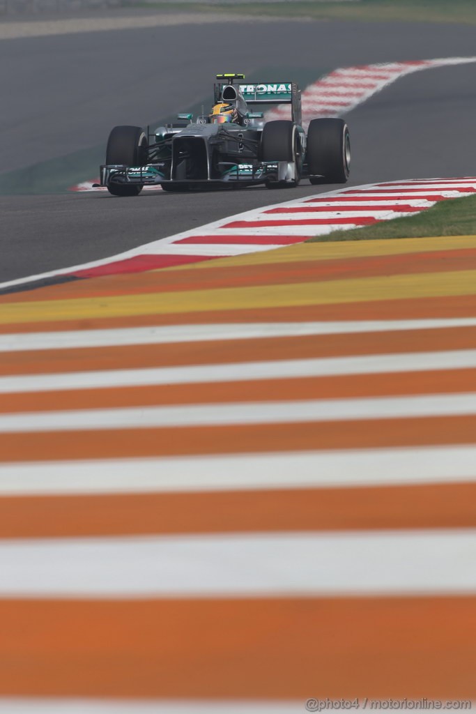 GP INDIA, 26.10.2013- Free practice 3: Lewis Hamilton (GBR) Mercedes AMG F1 W04 